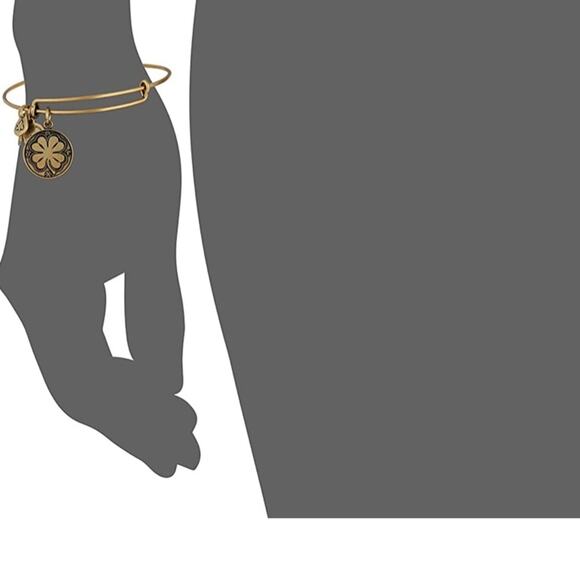 ALEX AND ANI Gold Tone Four-Leaf Clover Bangle Bracelet Lucky Expandable NWT - Picture 6 of 6